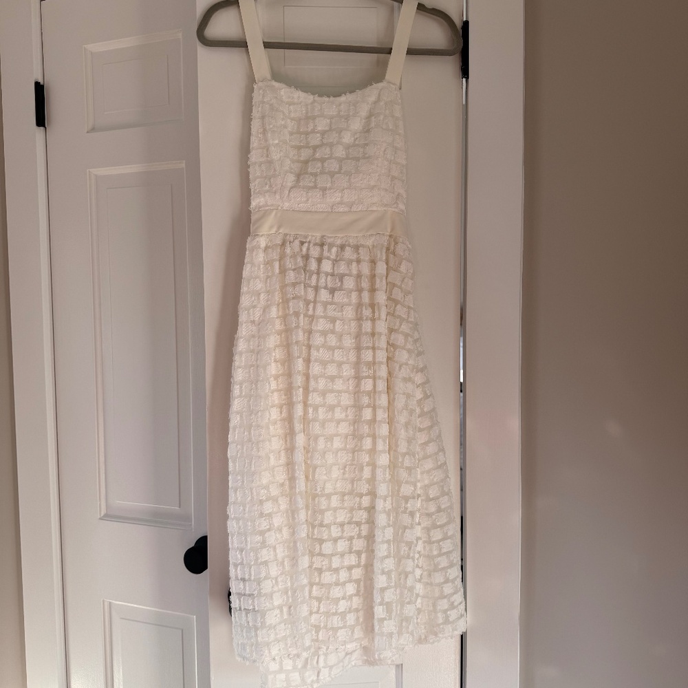 Abbey Glass white textured midi dress